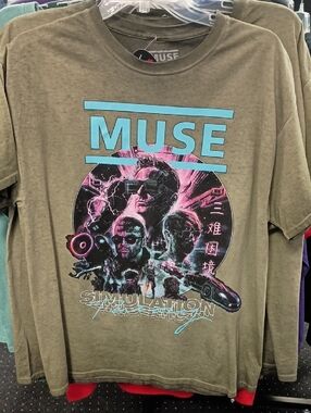 Muse Olive Long-Sleeve Tee with Neon Graphic